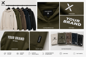 X Sports City – Nouveaux sweats à capuche en molleton pour homme, 100 % personnalisables, coupe oversize à épaules tombantes, avec œillets métalliques ajustables, poche kangourou et poignets côtelés - Product Image 4