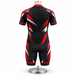 Tenue de cyclisme classique avec maillot et short coordonnés, coutures raffinées et design élégant pour les équipes de cyclisme sur route - Product Image 2