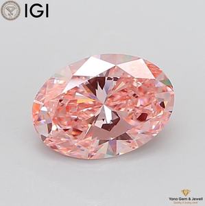 Diamante Cultivado en Laboratorio con Certificado IGI, Forma Ovalada, 3.50 Quilates, Color Rosa Intenso, Claridad VVS2, para Anillo Moderno - Product Image 1