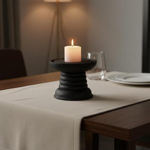 Moderno Soporte de Exhibición de Madera Negra, Pedestal Elevado para Decoración del Hogar, Eventos y Exhibición en Comercios, Portavelas - Product Image 6