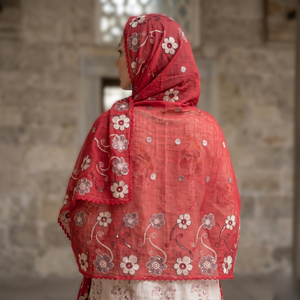 Lot de 12 châles en mousseline de qualité supérieure pour femmes, broderie florale, strass, longs, légers, respirants, pour usage quotidien - Product Image 3