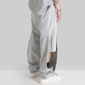 Custom Men's High Waist Straight Pattern Fleece Oversized Cargo Track Pants Streetwear Baggy Stacked Joggers Casual Style - Product Image 3