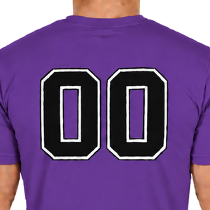Camiseta Morada Ajustada para Hombre, Manga Corta, Cuello Redondo, Estampado Personalizado, Corte Slim, Informal, de Algodón, Venta al Por Mayor, Ropa Urbana Deportiva - Product Image 4