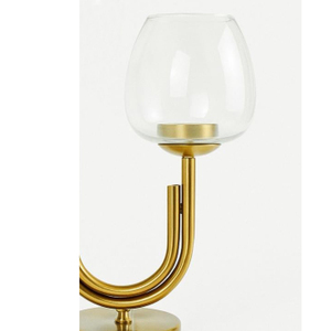 Modern Gold & Glass U-Shape <b>Candle</b> Holder Durable Stylish Finish Elegant Dual-Light Design For Premium Home Decor And Events - Product Image 4