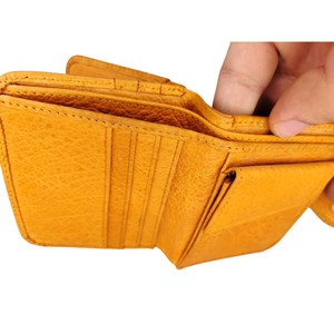 Genuine Leather Women's Premium Trifold Short <b>Card</b> <b>Holder</b> Silk Lining Snap Closure Customizable OEM Wholesale Luxurious Soft - Product Image 2