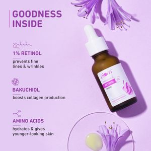 Suero Facial Nocturno Antienvejecimiento Avanzado con 1% de Retinol y Bakuchiol Plum |   Aumenta el Colágeno, Reduce las Líneas Finas y las Arrugas |   20 ml - Product Image 4