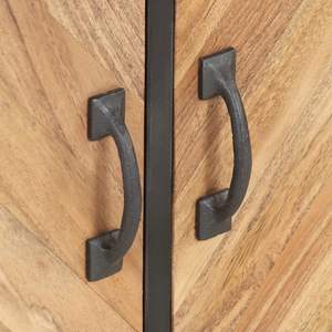 ตู้วางทีวีไม้เนื้อแข็งอะคาเซียสีเทาธรรมชาติขนาดกว้าง 47.2 นิ้ว พร้อมขาเหล็ก - Product Image 6