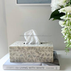 Nueva llegada caja de pañuelos rectangular soporte hecho a mano servilletero dispensador de pañuelos caja de pañuelos para baño y decoración del hogar - Product Image 1