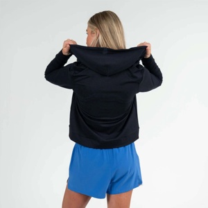 Custom 100% Cotton OEM <b>Womens</b> Zip Up Hoodie <b>Black</b> Full Zip Lightweight Casual Athletic <b>Womens</b> <b>Womens</b> Zip Up Hoodie - Product Image 3