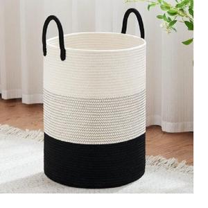 ตะกร้าผ้าพับได้ ตะกร้าเก็บของผ้าลินิน ตะกร้าใส่ของเล่น ตะกร้าใส่ผ้าสกปรกสำหรับหอพัก/ครอบครัว ลายทาง จากซัพพลายเออร์บังกลาเทศ - Product Image 1