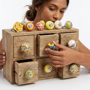 <b>Ceramic</b> Cabinet <b>Knobs</b> Novelty Shape Yellow White Hand Painted Modern Design Bedroom Kitchen Drawer Pulls Easy Installation - Product Image 4