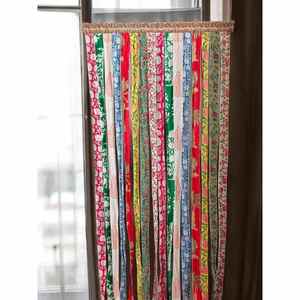 Traditional Handcrafted Silk Saree <b>Door</b> Curtains Decorative <b>Door</b> Hanging for Living Room Bedroom Entrance and Festive Home Decor - Product Image 2