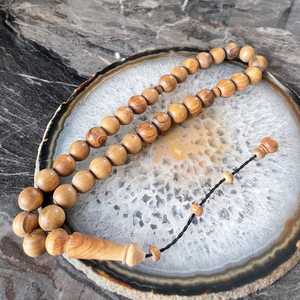 Chapelet de prière islamique en bois perlé fait main pour le Dhikr quotidien, accessoire de culte religieux musulman - Product Image 3