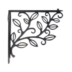 Support mural décoratif triangulaire simple en fonte antique, robuste, pour étagère, quincaillerie de mobilier vintage |   Support mural - Product Image 3