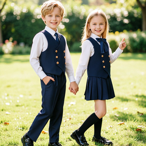 Ensemble de gilets d'uniforme scolaire pour garçons et filles, maternelle, primaire, lycée, gilet sans manches, vêtements scolaires formels pour étudiants, design personnalisé - Product Image 6