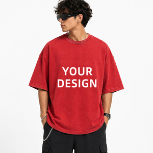 T-shirts à manches courtes 100% coton 230 g/m², personnalisables avec logo imprimé, coupe oversize pour homme, effet délavé. - Product Image 2