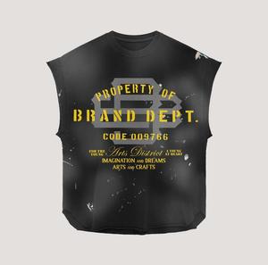 Ensemble personnalisé pour homme : débardeur et short 100 % coton, impression sérigraphique, tenue d'été, streetwear avec strass - Product Image 6