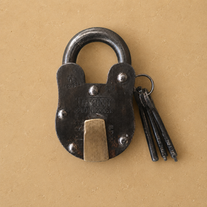 SHUBHAM Vintage Iron Brass Pad <b>Lock</b> Keyed Safety <b>Latch</b> <b>Lock</b> with 3 Keys for Outdoor Door Security - Product Image 1