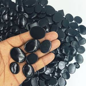 Lot de cabochons en onyx noir naturel, formes et tailles variées, pierres polies en vrac pour la fabrication de bijoux, vente en gros, approvisionnement en vrac - Product Image 5