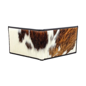 Portefeuille en cuir de vachette de haute qualité pour homme, portefeuille en cuir à poils, design fin, portefeuille pliable fait main, cuir premium - Product Image 3