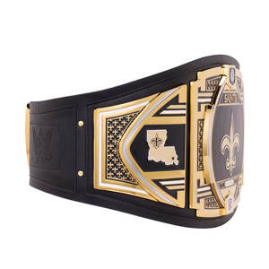 Ceinture de championnat sportive personnalisée en alliage de zinc plaqué or, ceinture de récompense pour les fans de football, ceinture de trophée en cuir véritable, vente en gros - Product Image 2