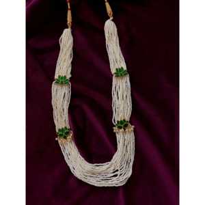 Collar de Plata 92.5 con Cuentas Kundan, Joyería Fina para Mujer - Product Image 1