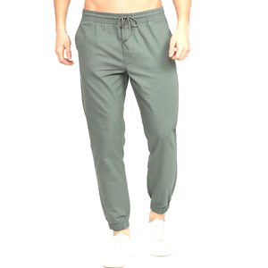 <b>Light</b> Color Acid Wash Canvas Customized Logo Print Men Jogger <b>Trousers</b> 100% Cotton Windproof Breathable Drawstring Closure - Product Image 1