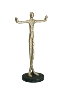 Porte-bougie moderne en aluminium doré - Support de bougie abstrait en forme de statue humaine pour centre de table minimaliste - Product Image 4