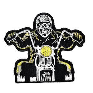 Circular Embroidered Patch Anime Cartoon Face Badge Fabric Style for Garment Use - Product Image 3