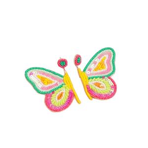 Elegant New Beautiful <b>Butterfly</b> Design Drop Earring with <b>Beaded</b> Embroidery Luxury Multicolor Style Unisex Fashionable - Product Image 1