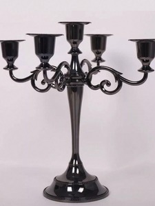 White Distressed Metal Candelabra with 7 LED <b>Tapered</b> Flameless <b>Candles</b> for Home Decoration - Product Image 3