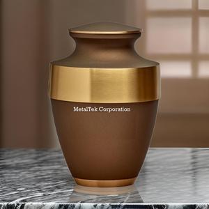 Rustic Bronze Large Size Brass Adult Cremation Urn for Ashes Brown Colour With Matte Gold Finish Funeral Ceremony Burial Jars - Product Image 3