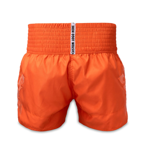 Pantalones Cortos de Muay Thai Personalizados, Color Naranja, Tradicionales, de Satén, Pierna Ancha, para Entrenamiento de Kickboxing y Combate, Proveedor OEM, KHAIR CO. - Product Image 2