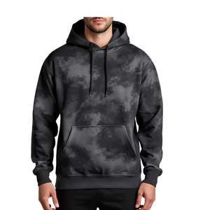 Sudadera con Capucha para Hombre, Color Gris Carbón, Sublimada, con Diseño Gráfico de Movimiento, Estilo Oversize - Product Image 3