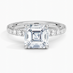 BOJ <b>Ring</b> 055 Asscher Cut 925 <b>Silver</b> Olympia Three Quarter Coverage Diamond 2ct D Color VVS1 Moissanite GRA Certified <b>Ring</b> - Product Image 1