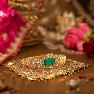 Triana Gold Plated Diamond Polki Designer Bangle for Wedding Party Gift - Product Image 3