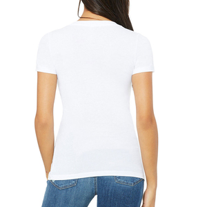 Camiseta de manga corta con cuello en V para mujer, de alta calidad, transpirable, holgada, 100% algodón. - Product Image 3