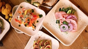Assiettes carrées en feuilles de palmier résistantes à la chaleur, 10 pouces, vaisselle naturelle pour aliments chauds et réchauffage au micro-ondes, utilisation dans les hôtels et les restaurants - Product Image 5
