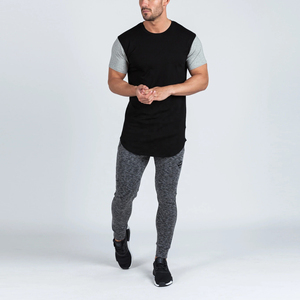 T-shirt de yoga à manches courtes en jersey de coton de qualité supérieure, coupe ajustée, respirant, imprimé numériquement, couleur unie, service OEM ODM pour hommes - Product Image 6