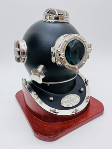 Vintage Black Deep Diving Diver Helmet US Navy Style <b>Nautical</b> Maritime Helmet Replica Steampunk Marine Display <b>Decor</b> Collectible - Product Image 1