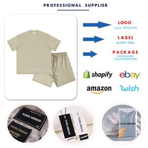 Wholesale 2 Piece Cotton Men's Summer <b>Sets</b> Casual Streetwear Short <b>Sets</b> for Men - Product Image 3