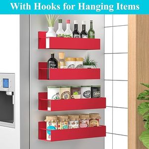 Set di 4 Organizzatori Magnetici Rossi per Spezie, per Frigorifero e Forno, Organizzatori per Barattoli e Contenitori - Product Image 5