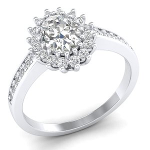 REYES Classic Design <b>925</b> Sterling <b>Silver</b> GRA Certified Moissanite Engagement <b>Rings</b> For Women 14K Gold Rhodium Plated Jewelry - Product Image 2