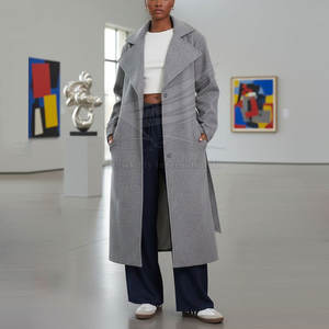 Manteau long tendance pour femme, hiver, logo personnalisé, toile, laine, respirant, coupe confortable - Product Image 4