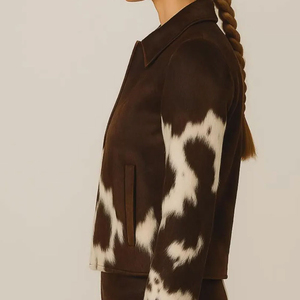 Dernière Collection : Veste d'Hiver Matelassée en Cuir de Vachette Véritable et Cheveux Naturels pour Femme – Tendance, Écologique, Respirante et de Haute Qualité - Product Image 2