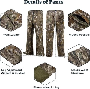 Veste polaire à capuche camouflage pour homme avec pantalon et masque facial, coupe-vent, tenue de chasse d'extérieur, coupe régulière, vêtements d'hiver - Product Image 5