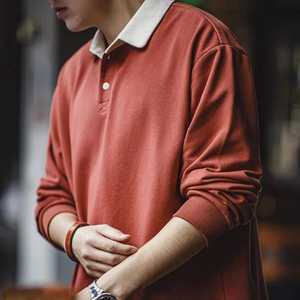 Polo de manga larga para hombre – Sudadera informal estilo vintage minimalista - Product Image 3