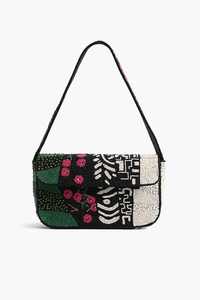 Sac à main rectangulaire brodé à la main de perles de rocaille et de perles de verre en polyester, motif floral, idéal pour les soirées - Product Image 3
