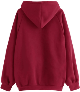 Sudadera con Capucha de Forro Polar Grueso para Hombre, Cuello Redondo, Estampado Personalizado Frontal, Ajuste Regular, Estilo Casual Urbano, Liso, Invierno - Product Image 3