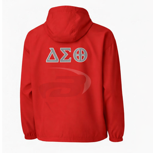 Chaqueta de la Hermandad Delta Sigma Theta con Letras Griegas 1920 SOROR, Sudadera Roja Cortavientos Zeta Solo Bordada, Ropa Urbana DST - Product Image 2